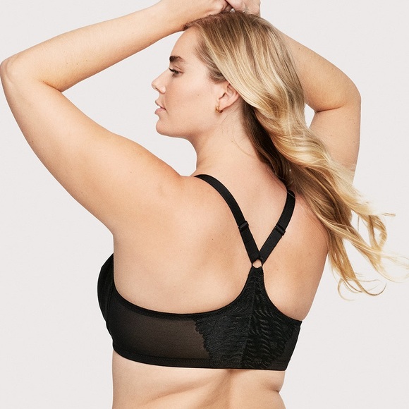 GLAMORISE plus size womens black Front Closure T-Back WonderWire Bra size 36 DD - Picture 3 of 5